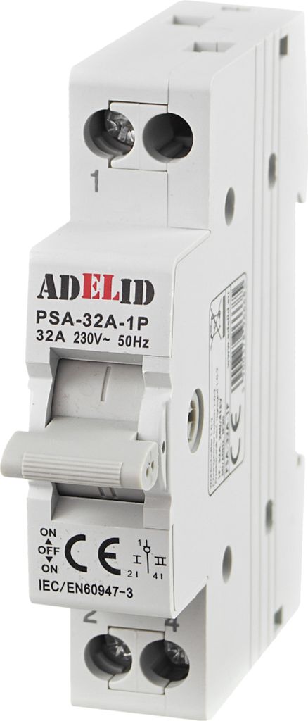 Wahlschalter Umschalter 1-0-2 32A 1-polig Reiheneinbau Produktbild 
