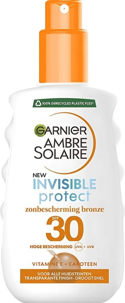 Garnier - Ambre Solaire - Invisible Protect Refresh - Transparentes Bronze-Sonnenschutzspray - LSF 30 - 200 ml - 1 Stück