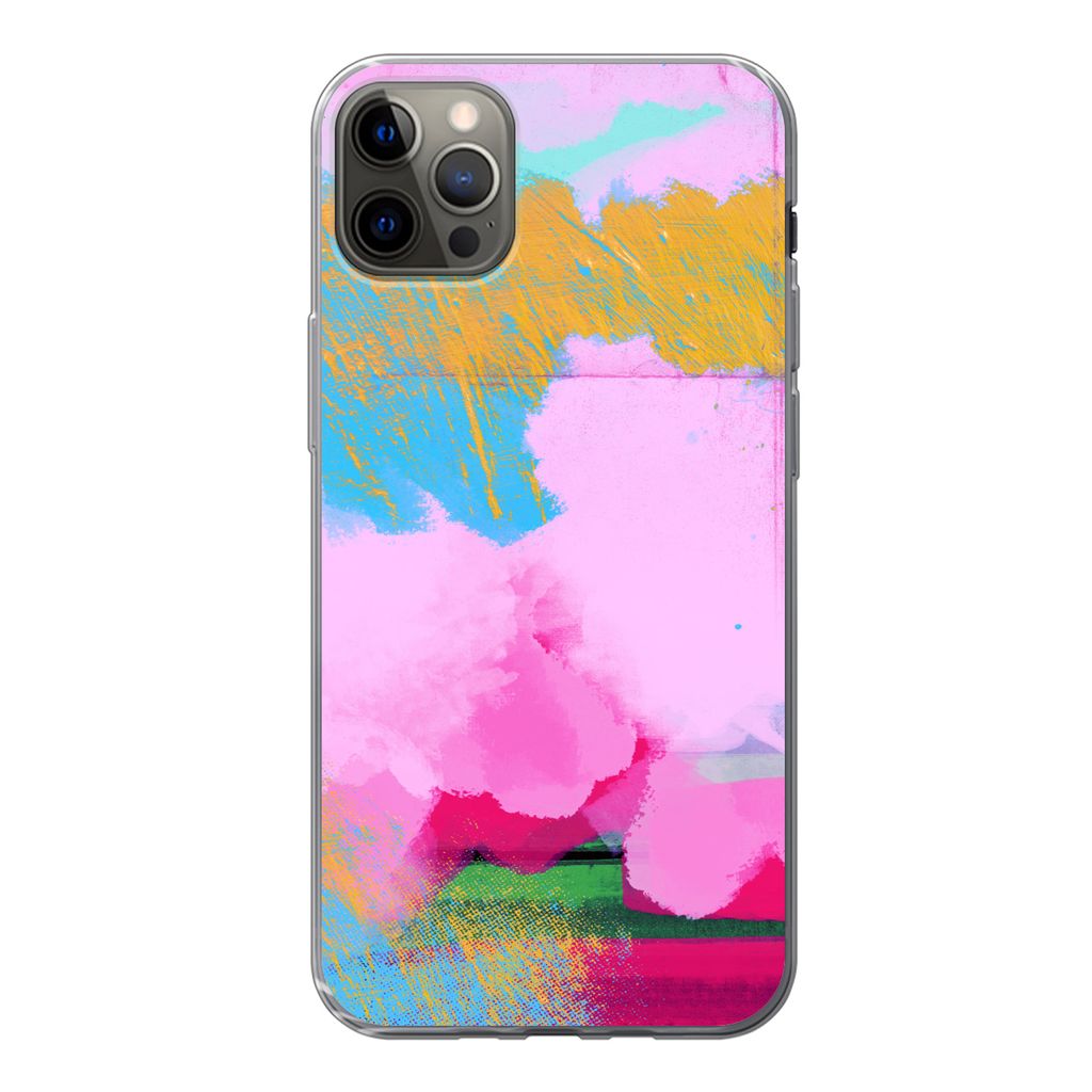 MuchoWow Handyhülle Schutzhülle Hülle für iPhone 13 Pro Max Farbe - Regenbogen - Abstrakt Silikon Softcase Handy Hülle - Mobiltelefon