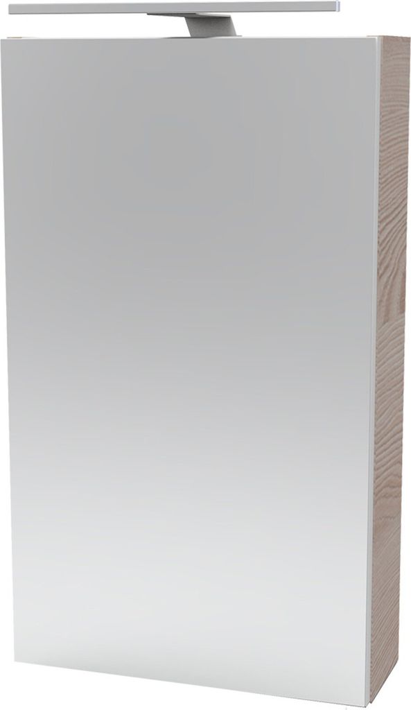 Fackelmann B.CLEVER Spiegelschrank mit LED-Beleuchtung Alibertschrank für Bad und Gäste-WC (40 x 68 x 15,3 cm) SBC Badschrank mit Spiegel in Ho...