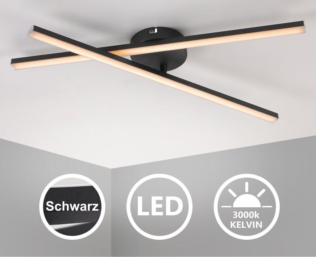 IMPTS LED Deckenleuchte 11W Modern Deckenlampe Schwarz mit Produktbild 