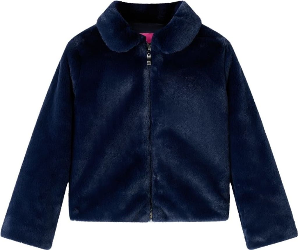 Kindermantel Kunstpelz Marineblau 92