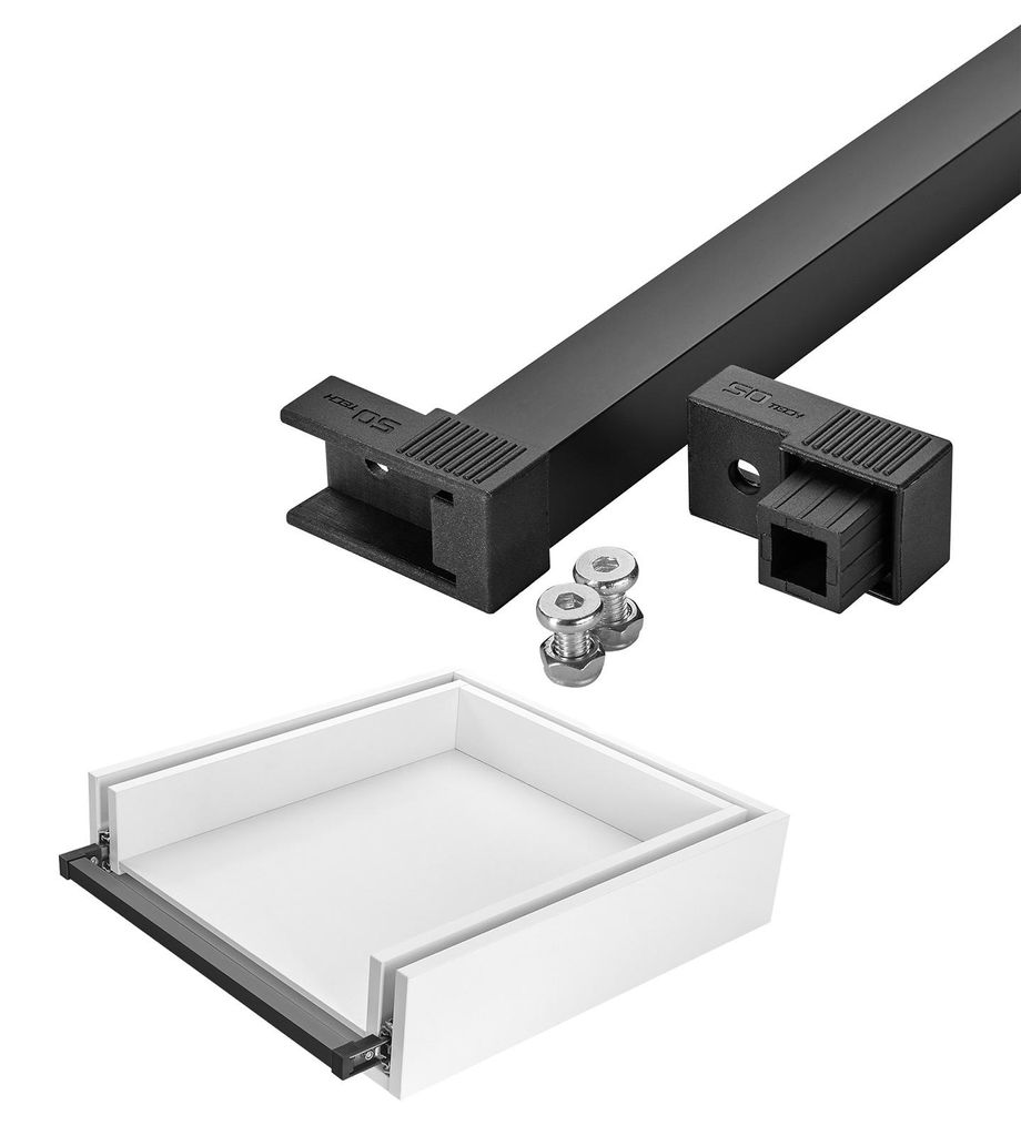 SOTECH Einhandverriegelung EHG-SKF – Schubladenbreite bis 900 mm, ohne Front, schwarz (1 Set)