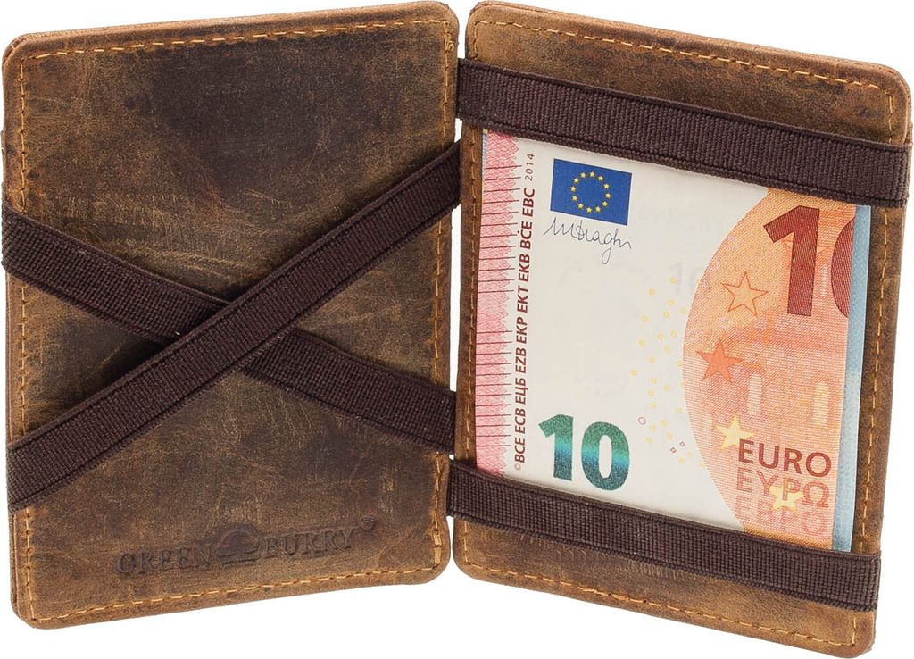 Greenburry Magic Wallet Minibörse Geldbörse Leder braun Produktbild 8