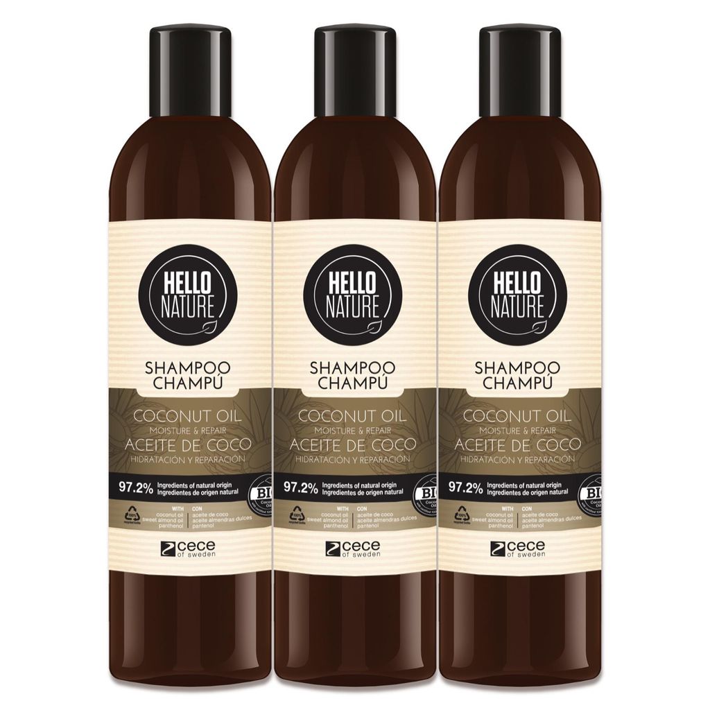 Shampoo Repair Kokosöl Pantenol Naturkosmetik Haarpflege Haarschäden Bio Vegan, 3x 300ml