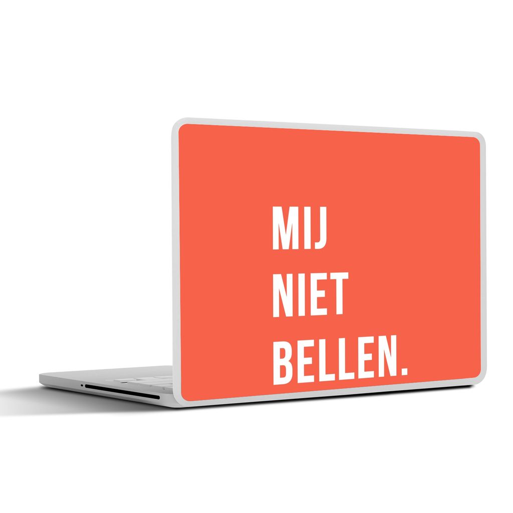 MuchoWow Laptop Aufkleber Sticker Cover Zitate - Sprichwörter - Ruf mich nicht an. - Orange - Weiß 30x22 cm - Laptop-Sticker