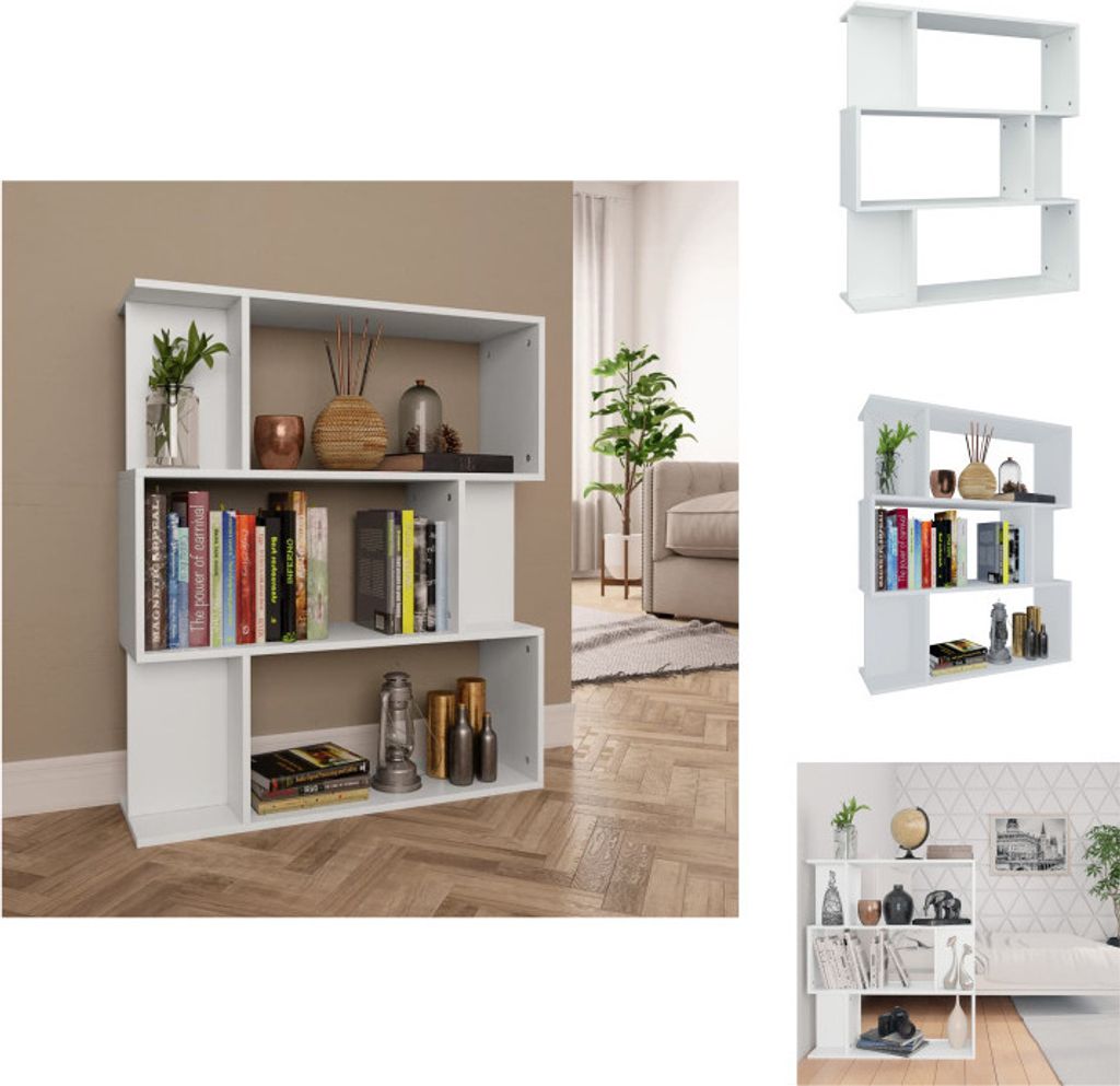 vidaXL Bücherregal/Raumteiler Weiß 80x24x96 cm Produktbild 