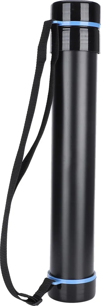 Tube à dessin télescopique noir robuste pour transport de grands plans