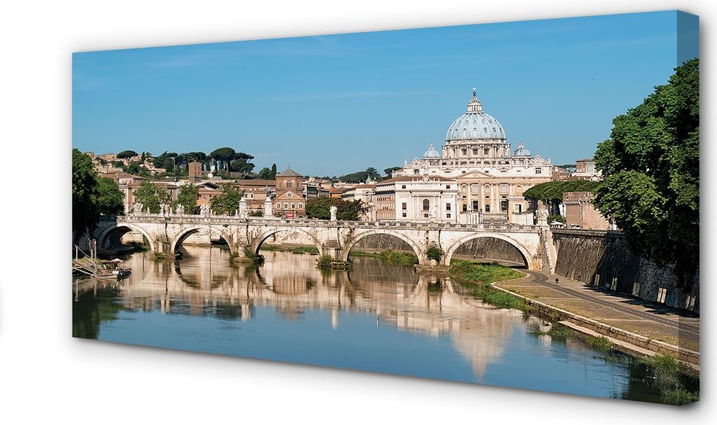 Leinwandbild 100x50 Wandkunst Rom Fluss Brücken