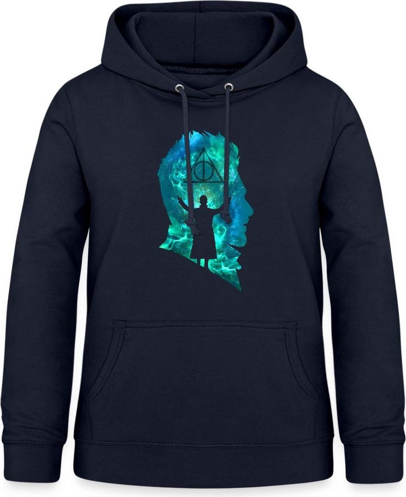 Spreadshirt Phantastische Tierwesen Gellert Grindelwald Damen Hoodie, S, Navy
