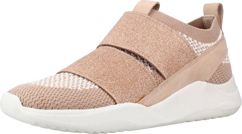 Clarks Sift Slip Damen beige und rosa Leder Slip-on Schuhe 37