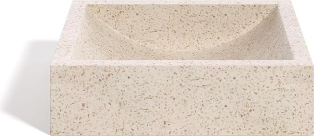 Aufsatzwaschtisch Delina 40 x 12 x 45 cm Terrazzo Weiß Wohnaccessoire Neu