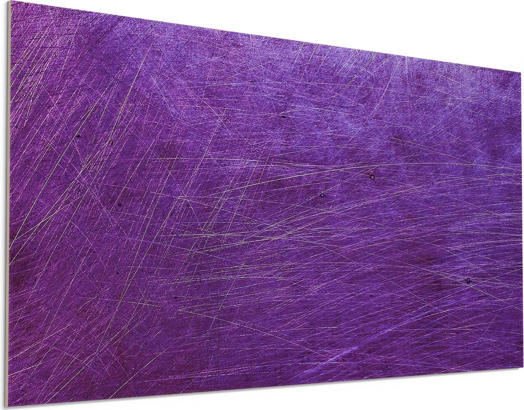DEQORI Holzbild 100x50 cm 'Violettes Kratzrelief' Bild auf Holz Wandbild Kunstdruck