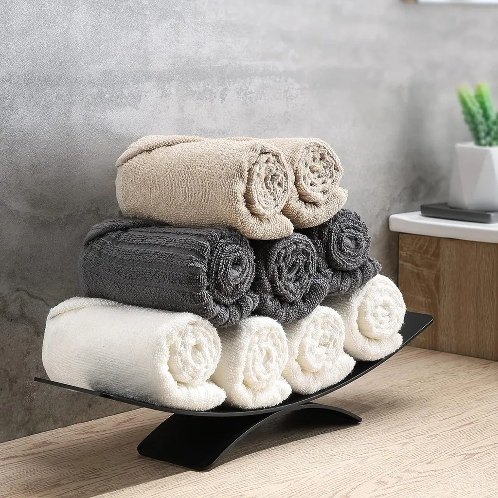 Porte-serviettes mural auto-adhésif pour rangement de salle de bain