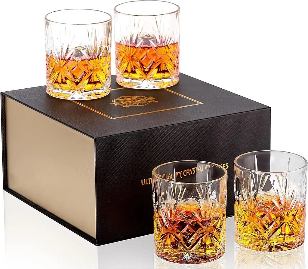 Set 4 Bicchieri Whisky 300ml - Vetro Cristallo Professionale Bar