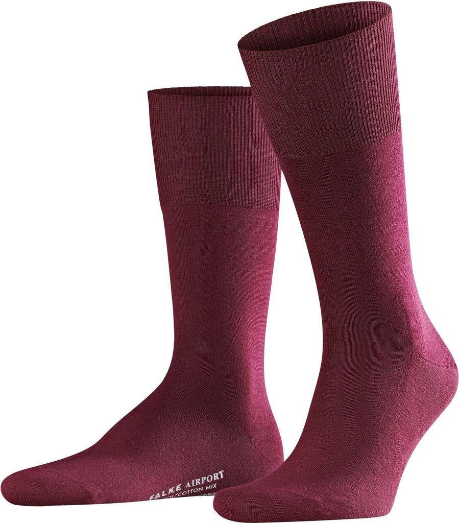 FALKE Airport herensokken, bordeaux rood (barolo)