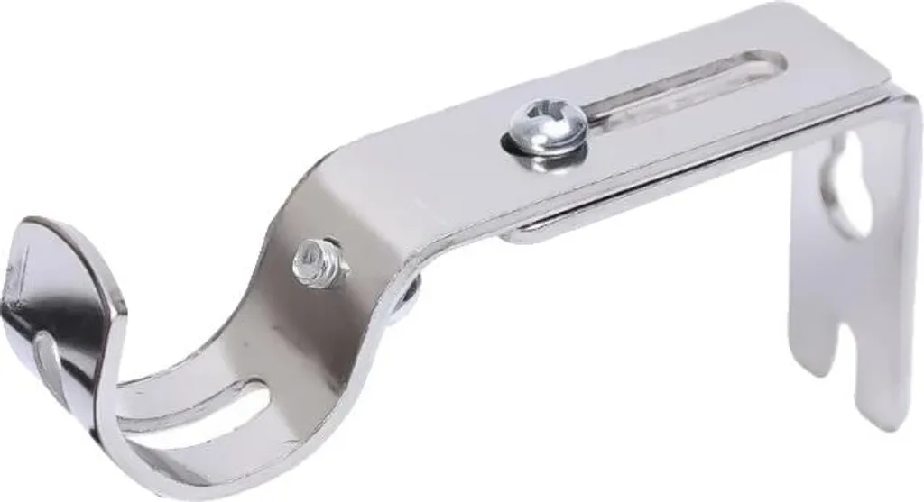 Staffa Regolabile Argento per Bastoni Tenda 4 Pezzi | Design Moderno B