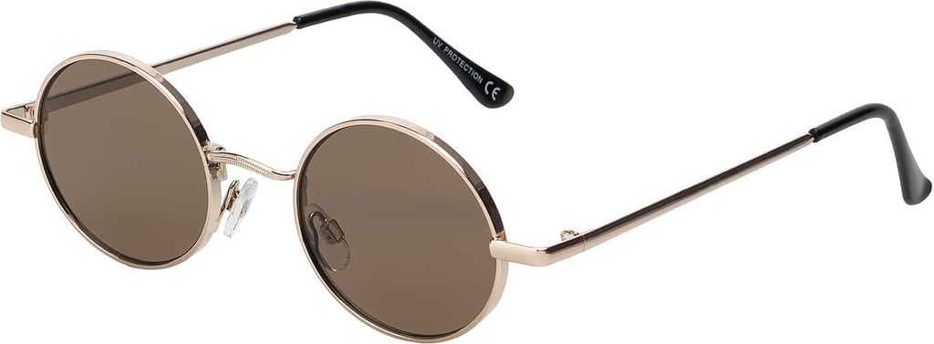 Herren Sonnenbrille Rund Form Designer 80er Modern Urlaub Sommer Strand 30558 Braun/Gold