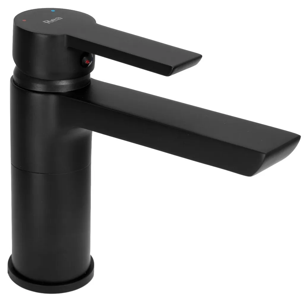 Rubinetto Lavabo REA ARGUS Nero: Eleganza Bassa in Ottone Massiccio