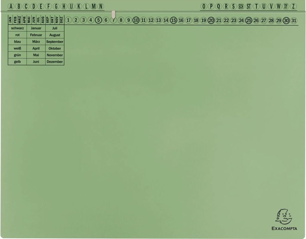 Exacompta 25x Exaflex Standard, Hängehefter mit 1x Abheft, Grün, 371125B