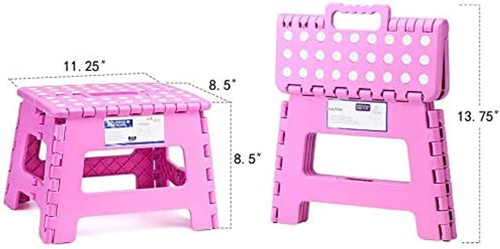 Dyforce Klappbarer Tritthocker – 44 Cm Hoch, Trägt 180 Kg, Rutschfest, Mit Griff