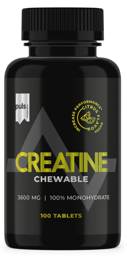 PULS Nutrition Creatine Chewable Citrus, 100 Tabletten – Vegan, 3600mg Kreatin Monohydrat pro Portion – Mit Creapure für optimale Wirkung und ...