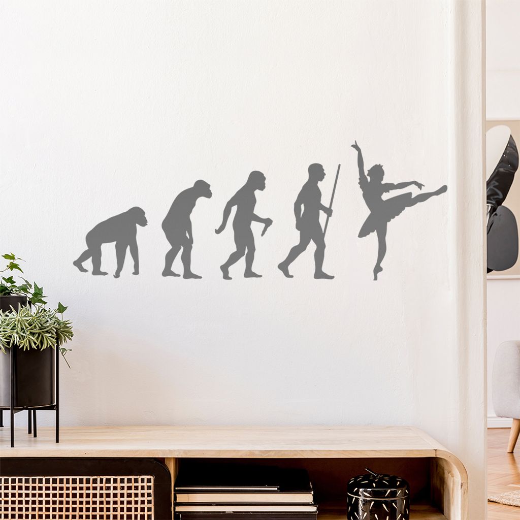 Ballerina Ballett Evolution Wandtattoo Wandaufkleber Wall Sticker - Dekoration, Küche, Wohnzimmer, Schlafzimmer, Badezimmer