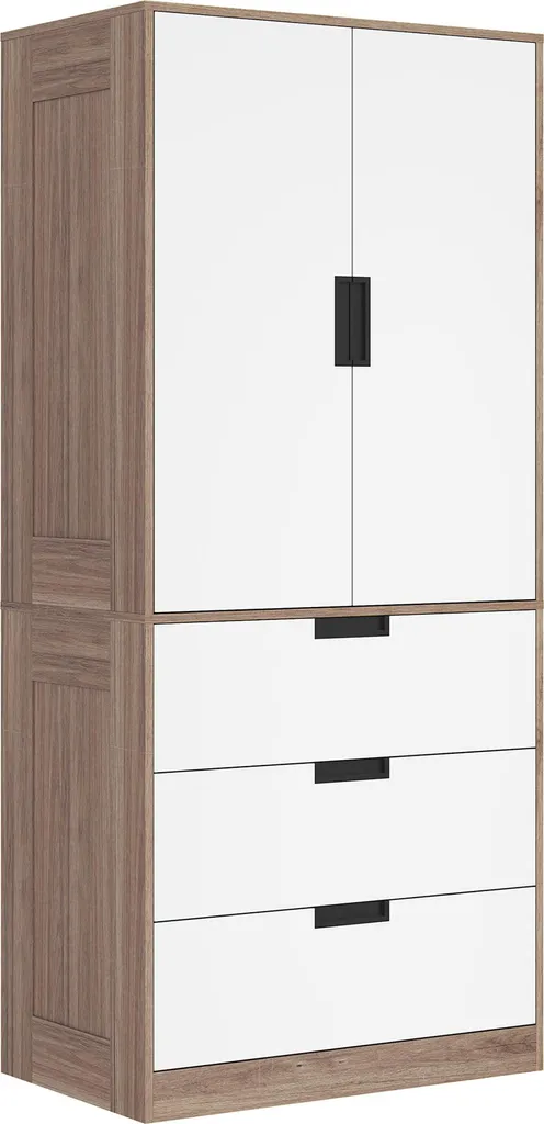 Fini le Désordre avec cette Armoire Penderie Moderne à 3 Tiroirs Marron