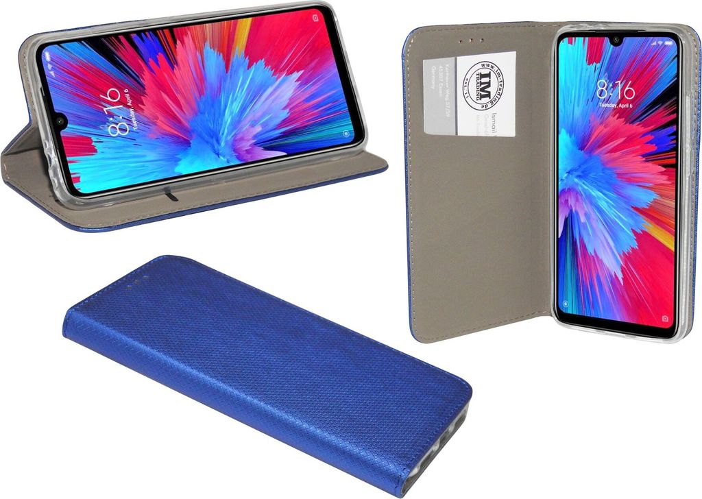 cofi1453 Buch Tasche "Smart" kompatibel mit XIAOMI REDMI NOTE 7 Handy Hülle Etui Brieftasche Schutzhülle mit Standfunktion, Kartenfach Blau
