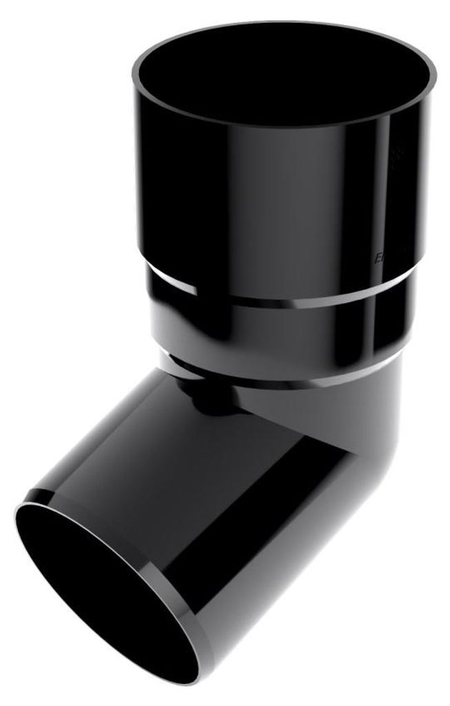 BRYZA 67° gomito in plastica Ø 63 mm, nero RAL 9005 Immagine del prodotto 