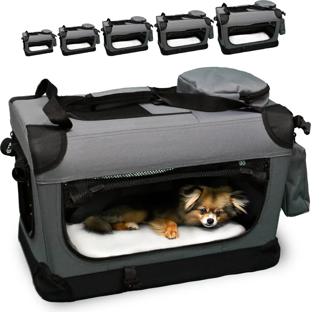 Sac de voyage pour chat et chien gris - Idéal voiture et vétérinaire