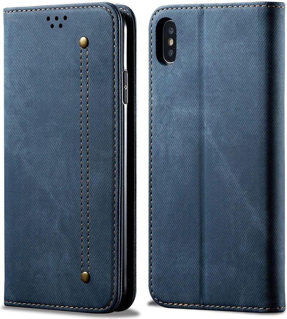 iPhone XS Case, iPhone X Hülle, LaimTop Denim Leder Brieftasche Magnetverschluss Flip Bookstyle Schutzhülle mit Standfunktion für iPhone XS / X ...