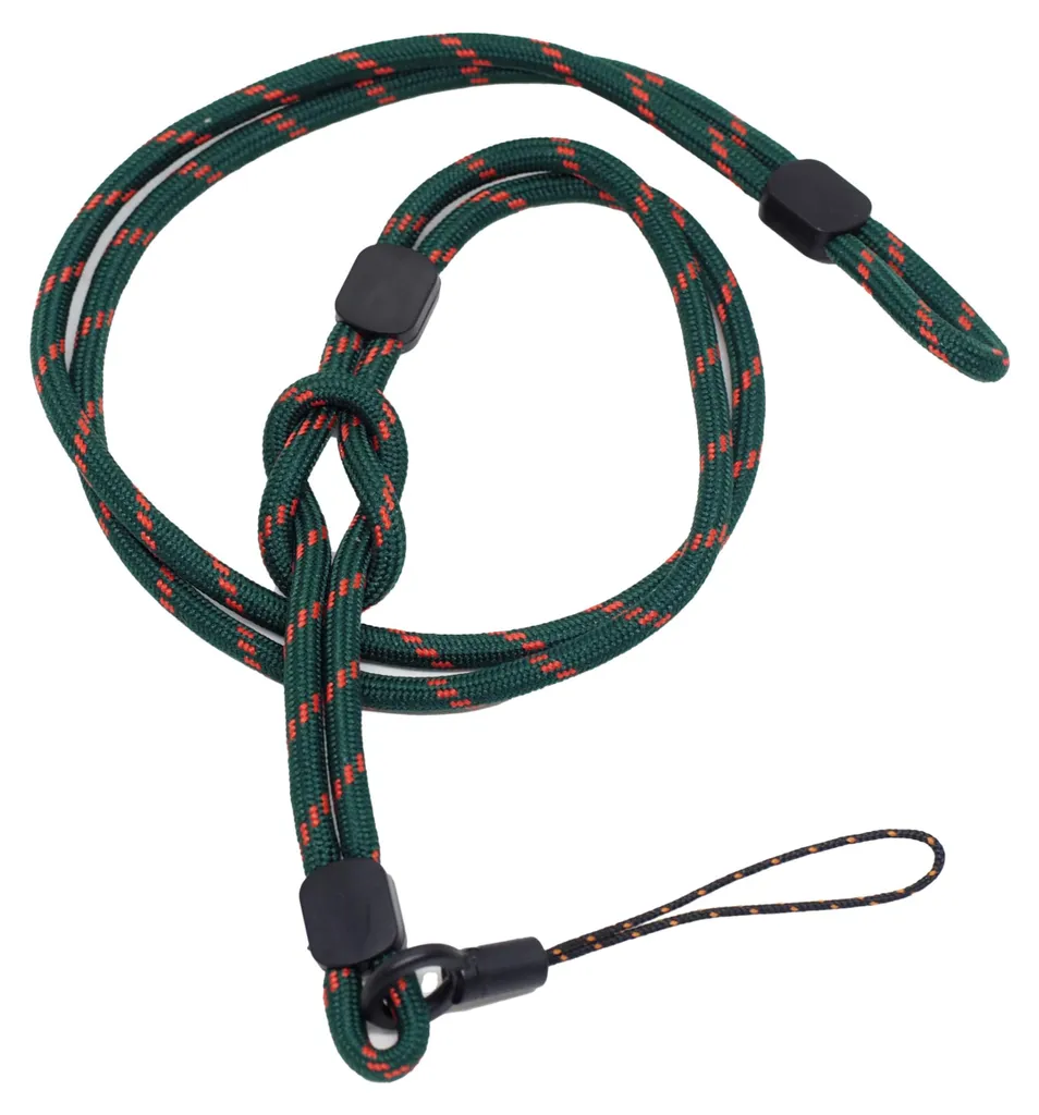 Tour de cou amovible vert avec clip détachable pour clé et badge