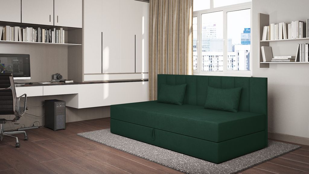 Tagesbett mit Stauraum 90x200 ALAMO 1 - grün