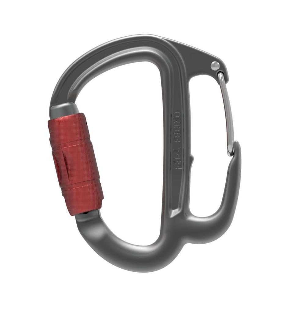 Petzl M042AA00, Drehverschluss, Verschlusskarabiner, D-förmig, Aluminium, Grau, 23 kN