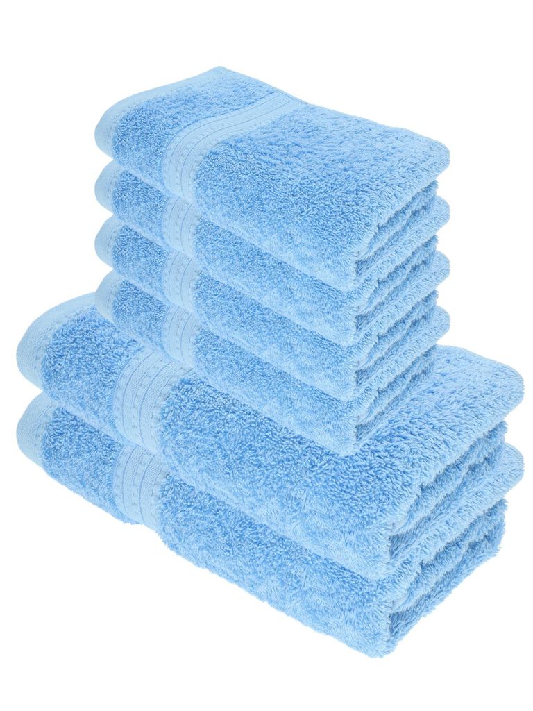 Julie Julsen BIO Duschtuch-Set 6 tlg. 2 Dusch- 4 Handtücher Himmelblau