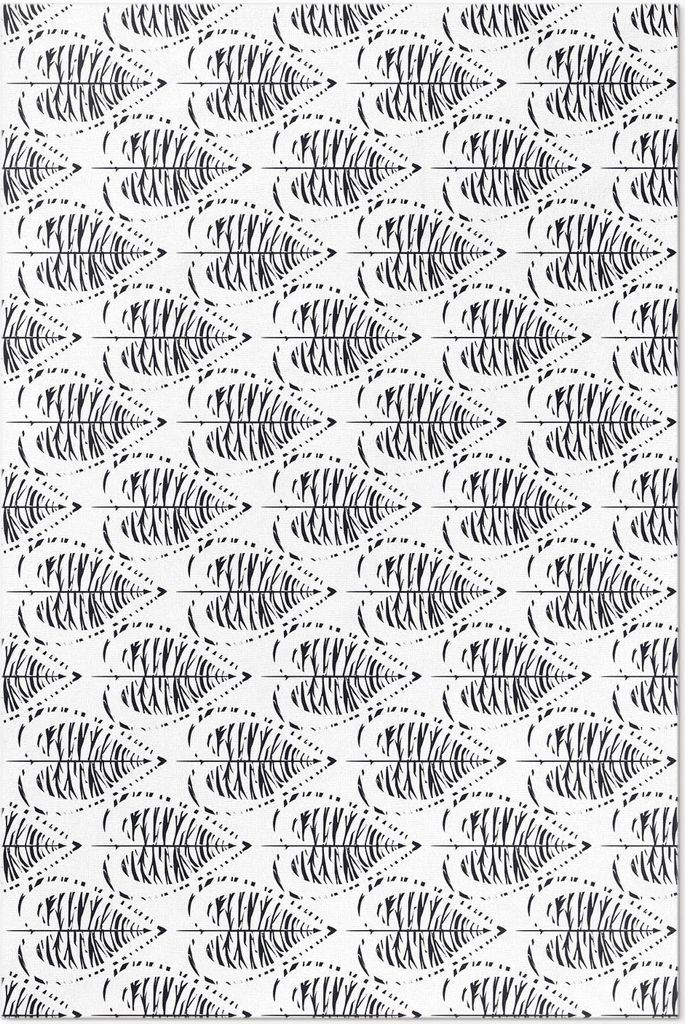 Boho Blätter regelmäßiges Muster – Vinyl Fußmatte – 80x120 cm – Rutschfest, Pflegeleicht & Langlebig