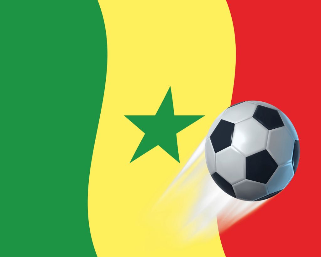 Fußball Kunstdruck Bild - Senegal Länder-Flagge (40 x 50 cm)