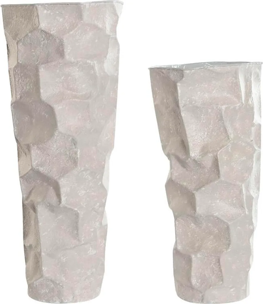 Vase moderne incassable Home ESPRIT : lot de 2 vases métal beige