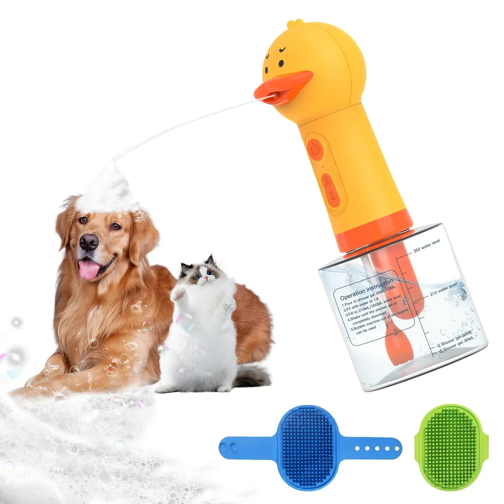 Distributeur de savon pour chiens électrique à mousse avec brosse 350ml