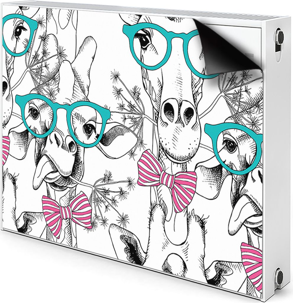 Magnet Heizkörper-Abdeckung Verkleidung Abdeckung Heizkörperabdeckung 80x60 cm - Hipster, Giraffe
