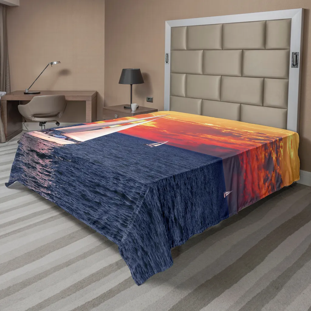 Lenzuolo Artistico ABAKUHAUS Barca a Vela 275x260 cm - Blu Notte