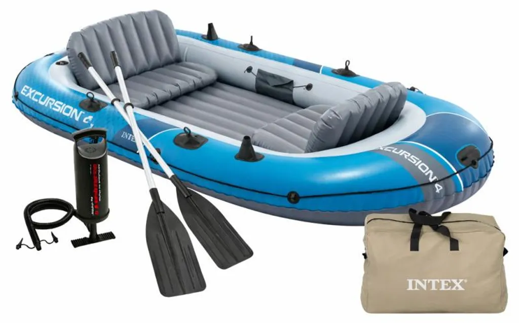 Bateau Gonflable Pêche 4 Personnes Intex Excursion 466324 Set Pro