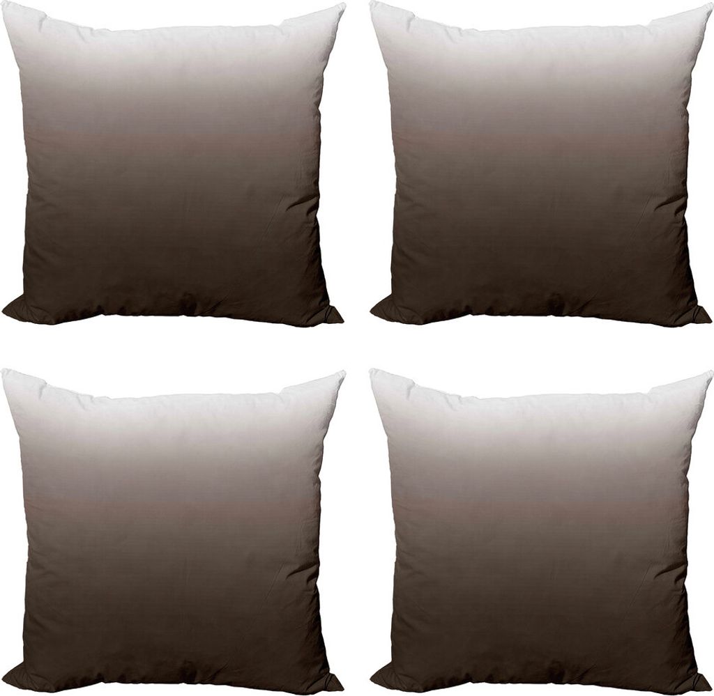 ABAKUHAUS Ombre Kissenbezug Set (4 Stück), Digital Chocolate, Moderner Doppelseitiger Digitaldruck, 50 cm x 50 cm, Braun und weiß