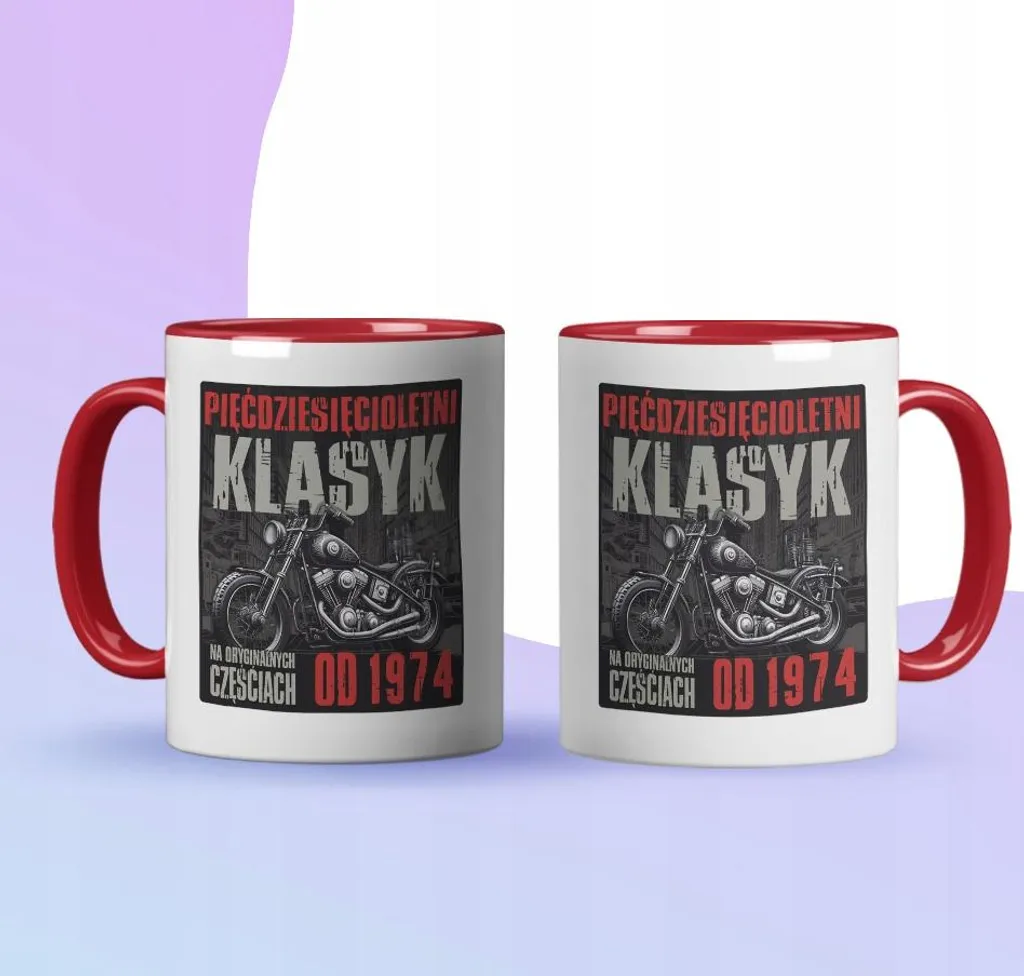 Tazza personalizzabile per anniversari con manico rosso - 3