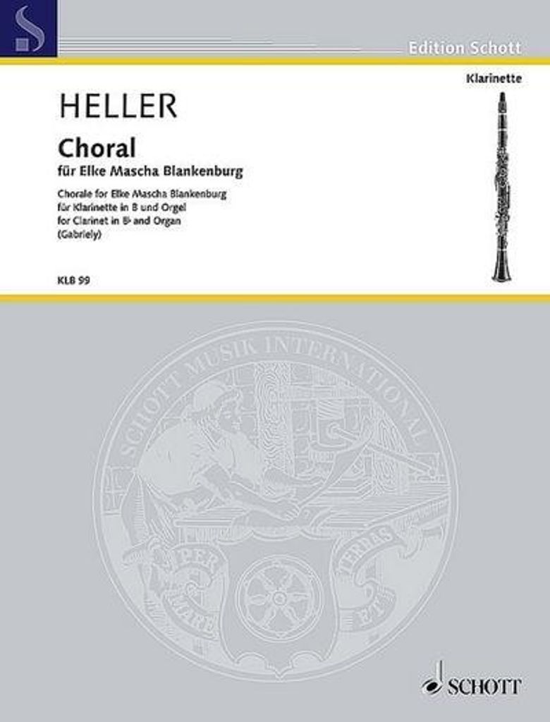 Choral für Elke Mascha Blankenburgfür Klarinette und Orgel