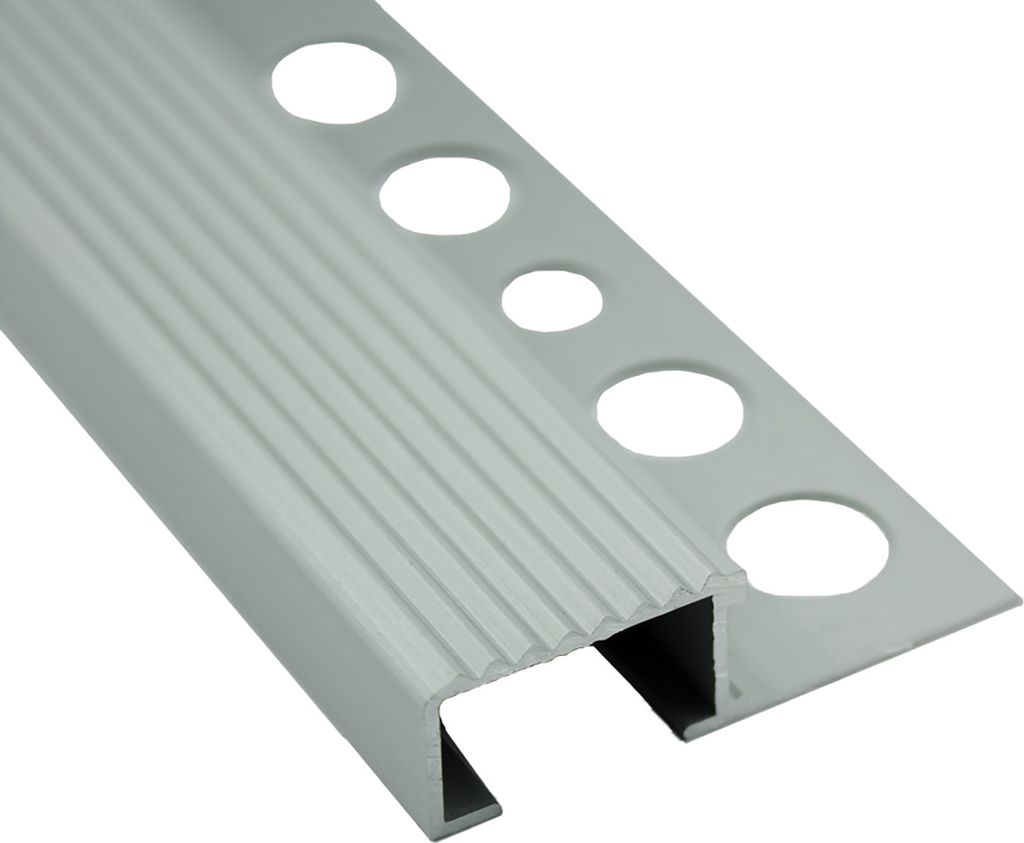 Alu Stufenprofil Fliesenschiene Profil Treppe Schiene matt L90cm H10mm silber