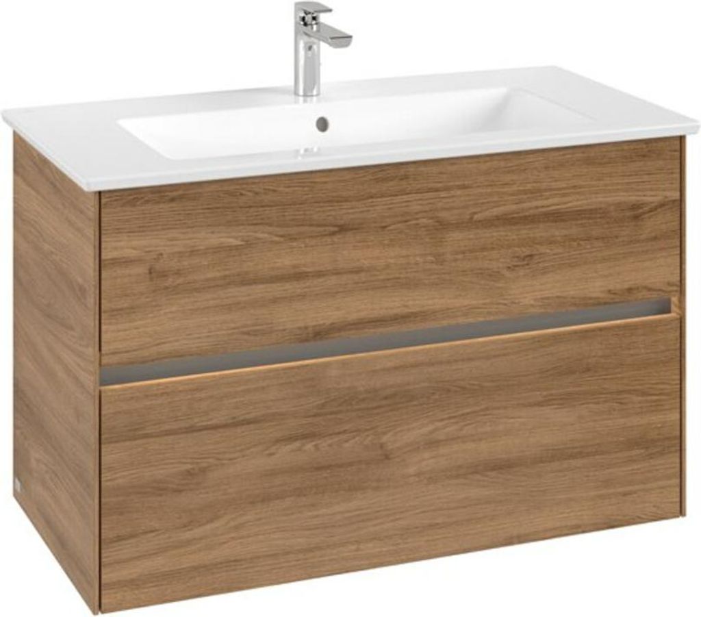 V&B Waschtischunterschrank Collaro 96,1x61x48cm, WT mi, LED 7W, Kan Oa