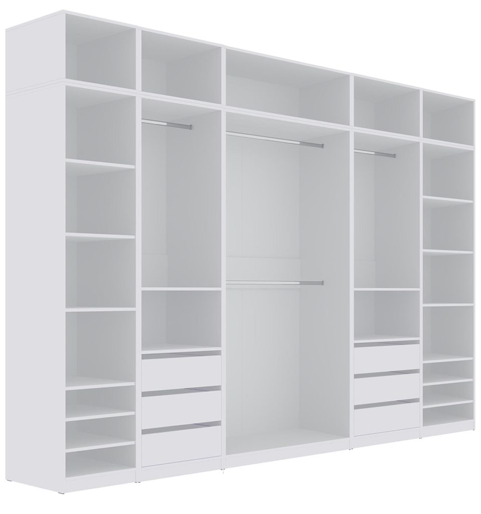 Marmex Möbel Mehrzweckschrank mit Aufsätzen TRES SET U/N Wieß 320x246x51 cm