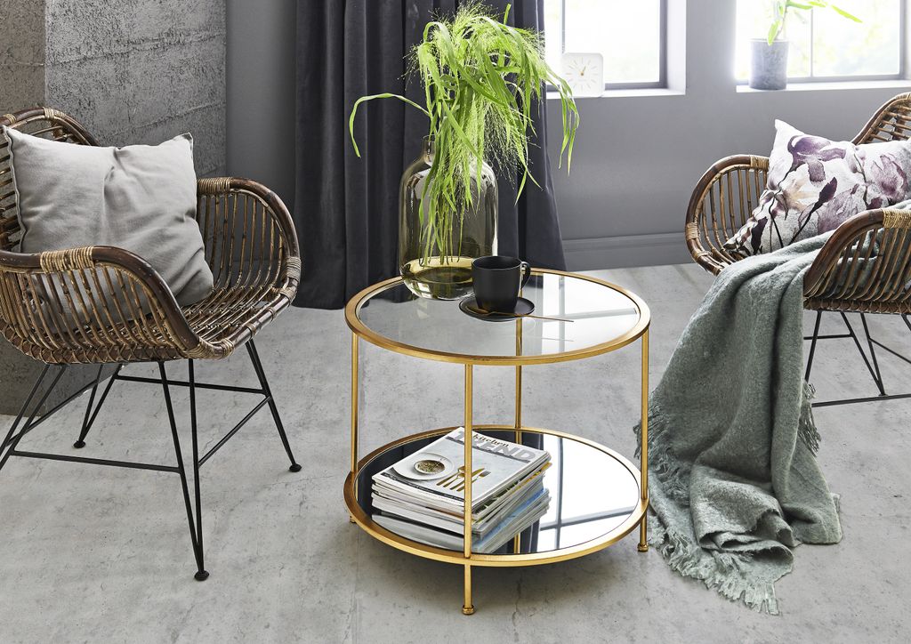 HAKU Möbel Beistelltisch gold - Maße: H 45 cm x Ø 60 cm; Produktbild 3